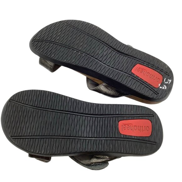 ORTHAHEEL Layla Slide Sandals 40 9 Lightweight Adjustable Croc Gray Double Strap - Picture 9 of 11
